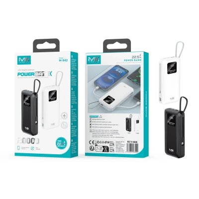 Power Bank M2 TEC M-942 20000mAh 22.5W con Pantalla LED y Correa de Transporte